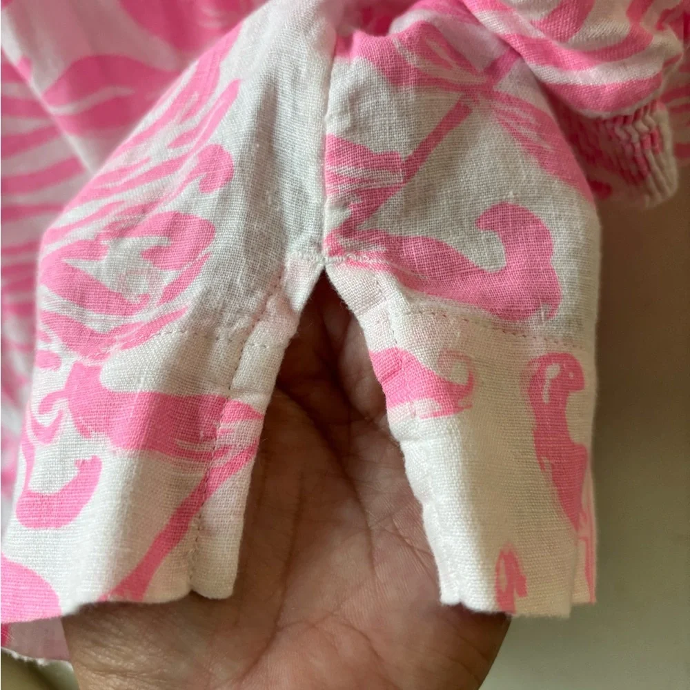 Lilly Pulitzer Mialeigh Elbow Sleeve Linen Top